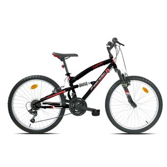 Vélo enfant VTT 24'' Tout Suspendu "FREERIDER" - Freins V Brake - 18 Vitesses Indexées - Shimano - Fourche télescopique - 1