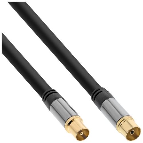 Câble d'antenne InLine® Premium, 4x blindé, 110dB, noir, 2m