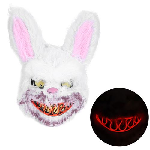 Masque De Lapin En Peluche Noir – Cosplay Halloween, Carnaval, Mascarade, Bande élastique, 35 Cm, Accessoire Déguisement