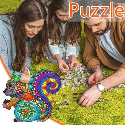 Puzzle 3D en bois coloré pour enfants aux motifs animaliers - Petits  Moussaillons