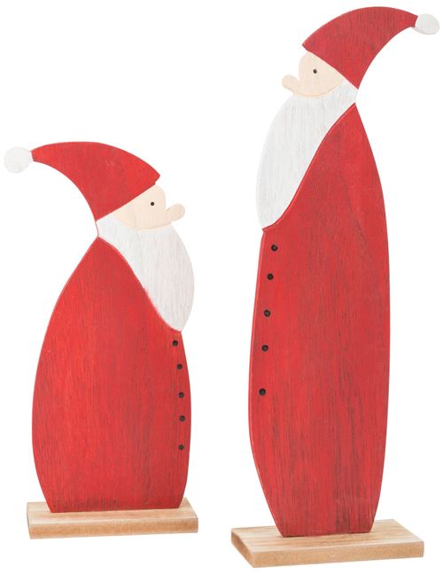 Small Foot père Noël en bois rouge 2 pièces 10 cm