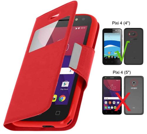Etui ALCATEL PIXI 3 (4.0)-ROUGE