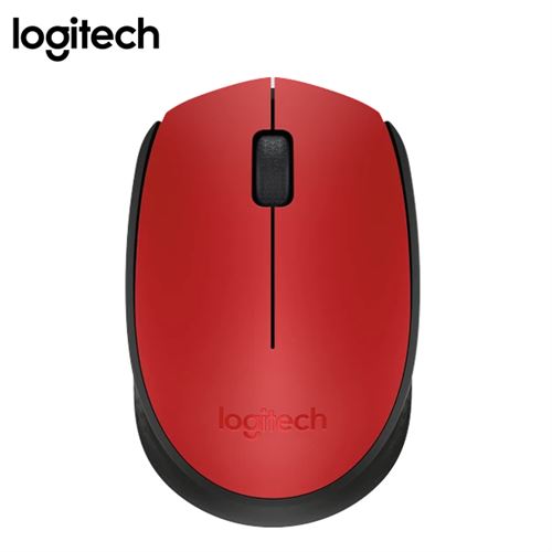 Logitech M171 - Souris - sans fil - 2.4 GHz - récepteur sans fil USB - noir, rouge