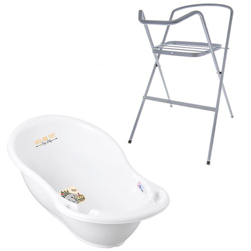 Baignoire B&eacute;b&eacute; Thermom&egrave;tre Blanc Elephant 86 Cm + Pied