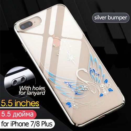 Coque en TPU décoration en cristal dur argent pour votre Apple iPhone 8 Plus/7 Plus