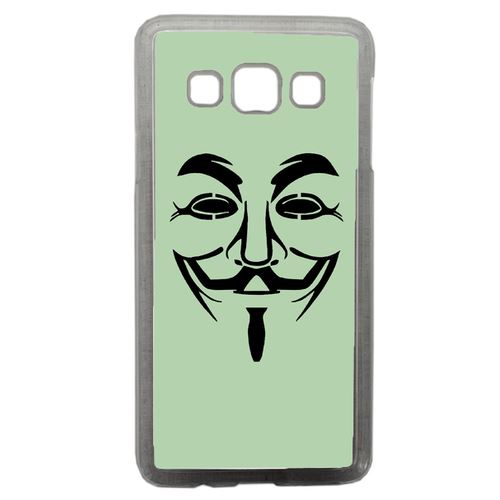 Coque Anonymous Vert Compatible Samsung Galaxy A3 Transparent