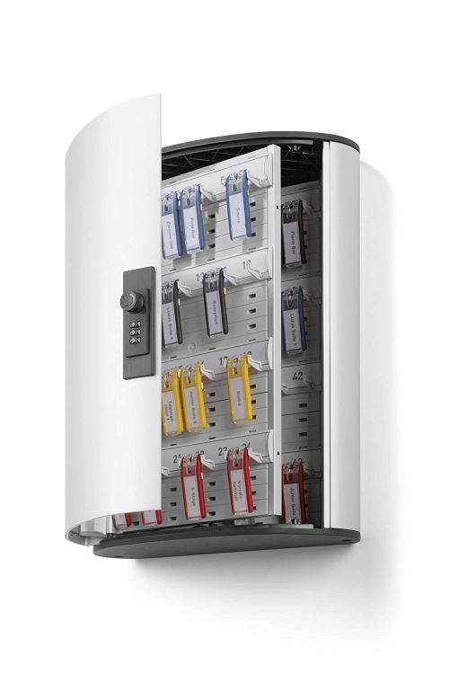Durable 197723 Keybox Code Armoire pour 48 Clés Fermeture par Combinaison à Code - Avec 6 Porte-clés KEY CLIP