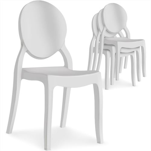 Lot de 4 chaises médaillon Diva Blanc