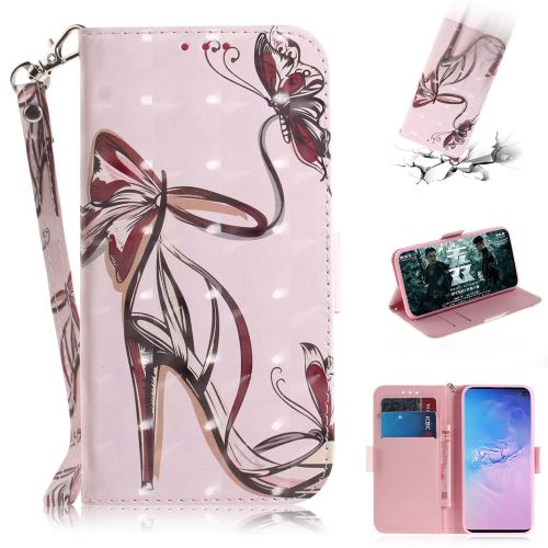 Etui en PU impression de motifs décor points lumineux talons hauts pour votre Samsung Galaxy S10