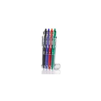 Set 4 stylos Pilot Pen Frixion Clicker 07 Noir Bleu Rouge et Vert