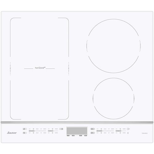 Sauter SPI4664W - Table de cuisson à induction - 4 plaques de cuisson - Niche - largeur : 56 cm - profondeur : 49 cm - avec garnitures en aluminium anodisé - blanc