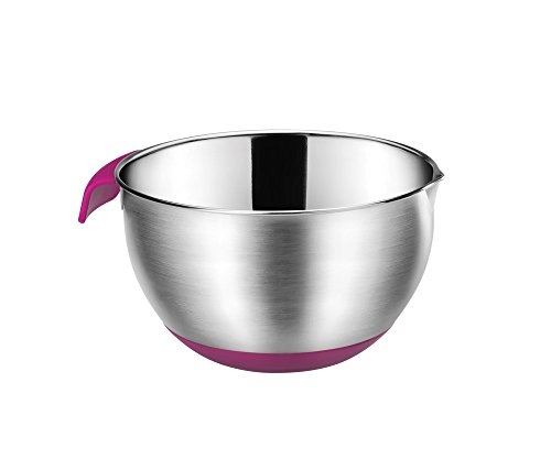 Metaltex 23514610080 bol à mixer 2,8l antidérapant inox ø 20cm acier inoxydable argent et rose 20x20x11,5 cm