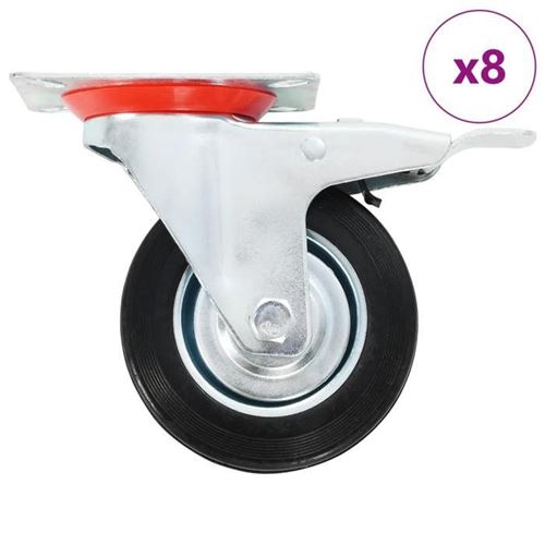 Vidaxl Or 8 Pcs Roulettes Pivotantes 100 Mm