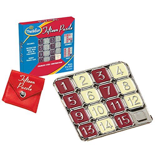 ThinkFun Fifteen Puzzle - classic Puzzle game, Perfect for Travel, can Fit in Your Pocket For Age 8 and Up