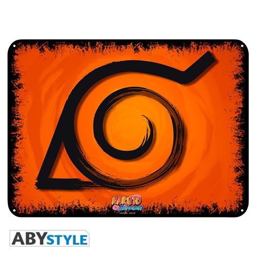 naruto shippuden - plaque métal konoha (30x40)