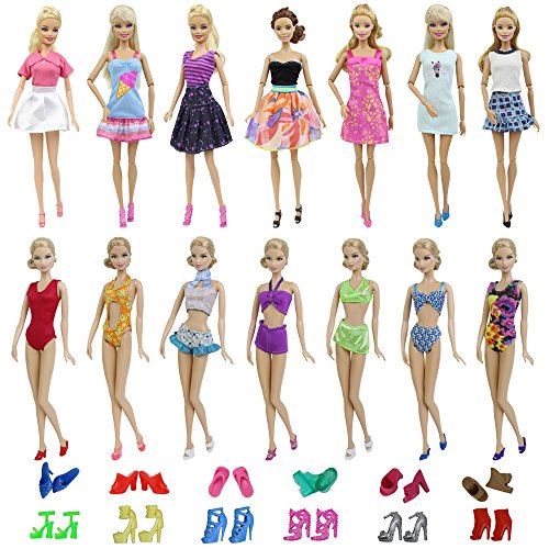 Poupée Barbie ZITA ELEMENT 15 PCS Vêtements et Chaussures | Robe d'été, maillot de bain, maillot de bain, maillot de bain