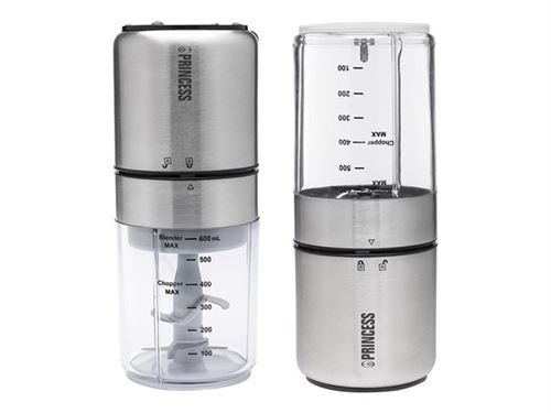 Princess 221080 - Hachoir mixeur - 0.5 litre - 350 Watt - argent