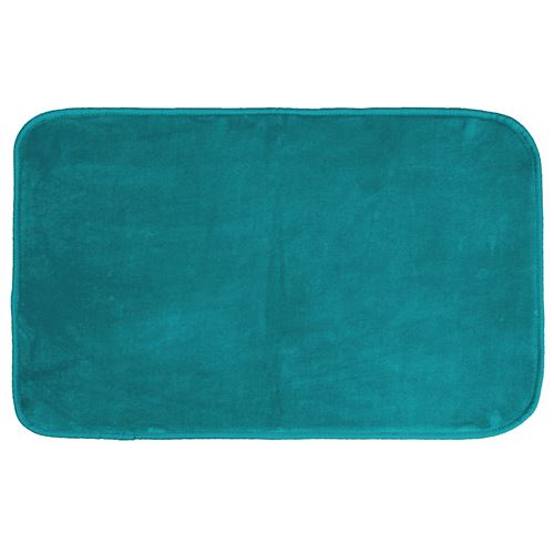 Tapis rectangle 50 x 80 cm velours uni louna Bleu lagon