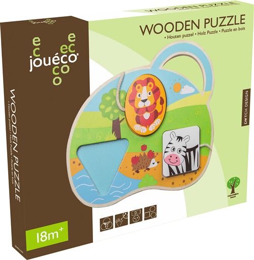 Joueco - Puzzle en forme d'animal 3 assortis