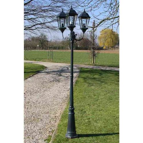 Vidaxl Vert Lampadaire De Jardin - 3 Bras - Aluminium Et Fonte - Romantique