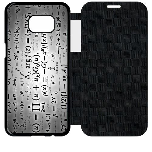 Etui À Rabat Flip Flap Samsung Galaxy S7 Edge Calcul Pi Math Fond Argent