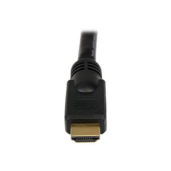 12m - Noir - Câble Slim haute vitesse compatible HDMI plaqué or