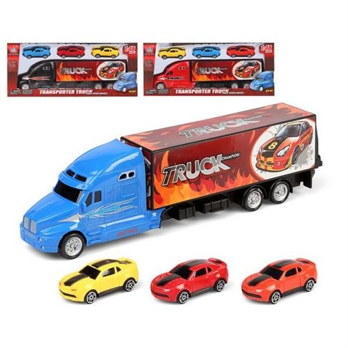 Camion porte-véhicules et Voitures (35 x 14 cm)