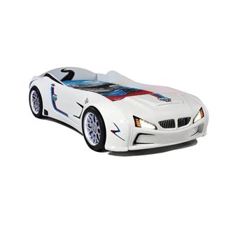 Homense Lit Voiture Enfant Design Eclairage Telecommande