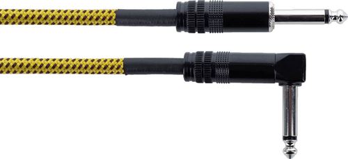 Cordial Cable Guitare Jack Droit /Coudé 5 M Tweed Jaune Câbles jack / instrument