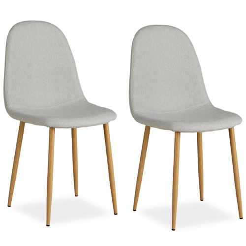Lot de 2 Chaises de Salle à Manger Gris | Chaise rembourrée en Lin Homestyle4u - Image 3