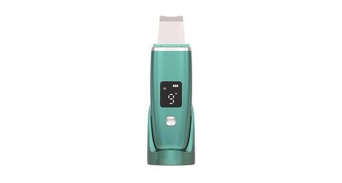 Épurateur de peau à ultrasons nettoyeur profond vibration visage spatule dissolvant de points noirs vert
