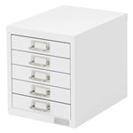 ML-Design Armoire à Dossiers avec 5 Tiroirs, avec Porte-Étiquette, 28x38x33 cm, Blanche,