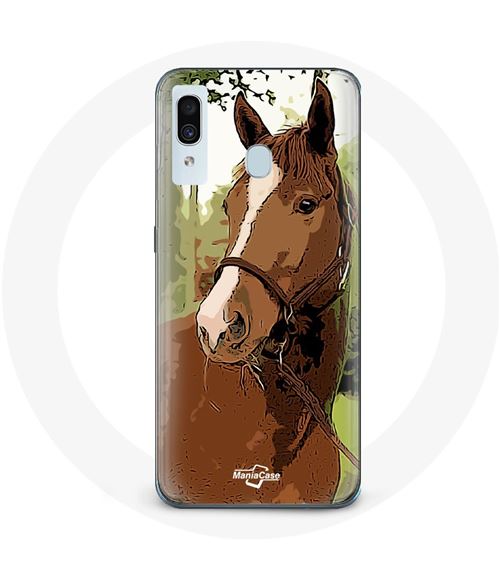 Coque pour Samsung Galaxy A20 Quarter Horse Marron Race de cheval Maniacase