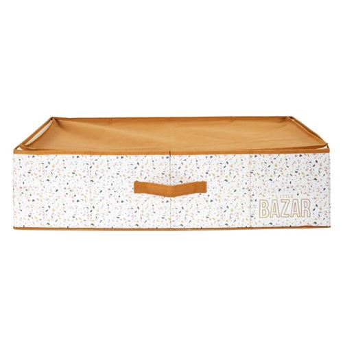 Paris Prix - Boîte De Rangement En Tissu sous Lit 70cm Ocre