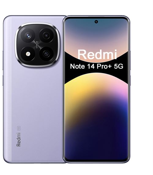 Smartphone Xiaomi Redmi Note 14 Pro+ 6,67 5G, Double Nano SIM, 512 Go Violet Lavande - Avec Chargeur Original Xiaomi 67W
