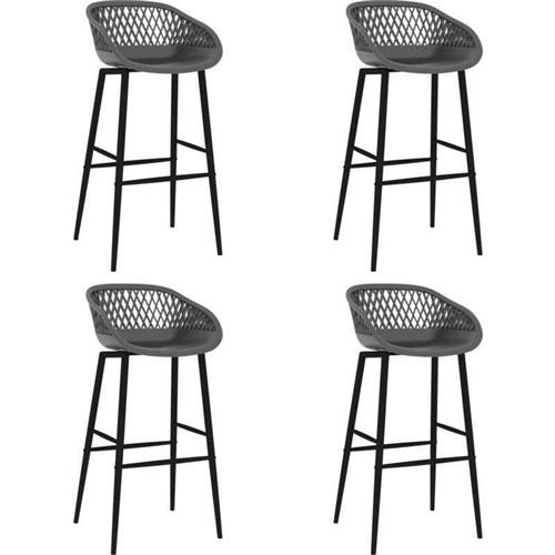 vidaXL Chaises de bar lot de 4 gris
