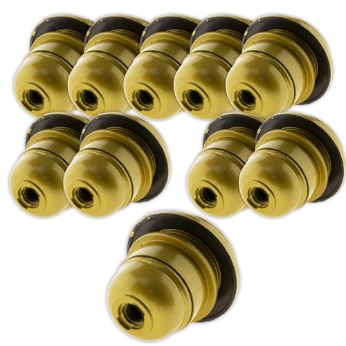 Zenitech - Lot de 10 douilles E27 + bague - Doré