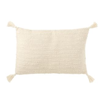 Coussin Déco à Pompons "Marea" 40x60cm Crème - 1