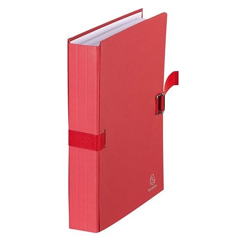 Non Communiqué Rouge Chemise Extensible Carton Exacompta Dos 12 Cm - Lot De 10