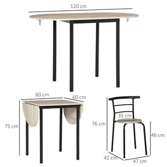 Ensemble table + 2 chaises - MDF - Blanc
