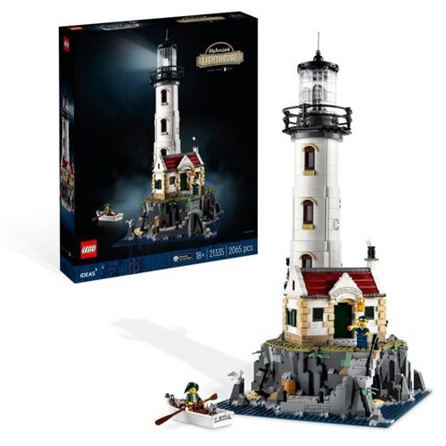 21335 Ideas Le Phare Motorisé, Maquette à Construire, Idée Cadeau, Décoration Maison, avec Minifigurines Marin, Activité Manuel