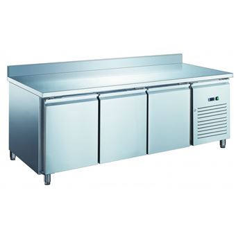 Table Réfrigérée Inox Positive 3 Portes avec Dosseret 800 Furnotel - 1