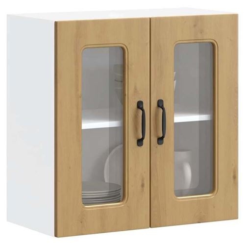 VIDAXL - Armoire murale de cuisine - Kalmar - Chêne artisanal - Porte vitrée - Image 3