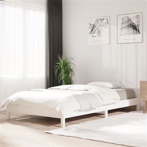 vidaXL Lit empilable Blanc 75x190 cm Bois de pin massif