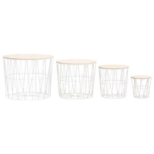 vidaXL Table basse 4 pcs Blanc