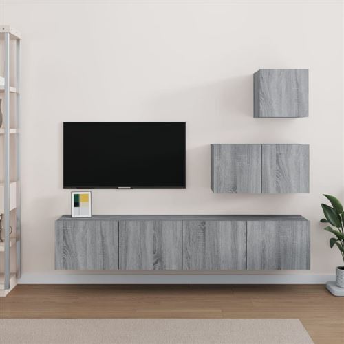 Non Communiqué Gris Ensemble De Meubles Tv 4 Pcs Sonoma Bois D Ingénierie