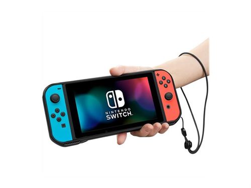 Spigen Rugged Armor - Achterzijde behuizing voor spelconsole - polycarbonaat, thermoplastic polyurethaan (TPU) - matzwart - voor Nintendo Switch