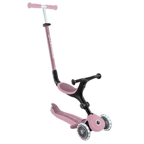 Trottinette Globber GO-UP ACTIVE LIGHTS ECO évolutive Rose Berry 15 mois à 6 ans