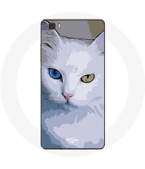 Coque pour Huawei P8 Turc de van Chat oeil bleu et oeil jaune Maniacase