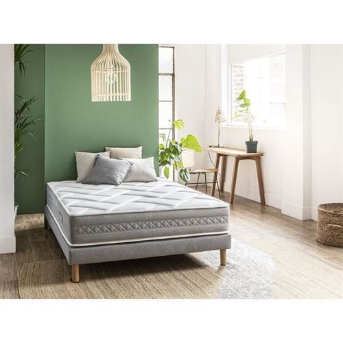 Matelas 140x190 cm - Ressorts ensachees - 25 cm - Ferme - DREAMAIR